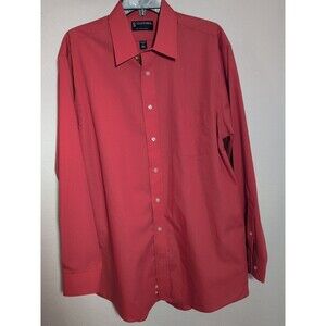 Men’s Strafford wrinkle free Red button down long sleeve size 16 1/2